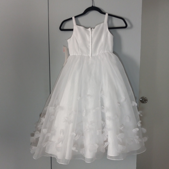 David's Bridal White Floral Girl, Communion, Party, Formal Dress Size 7 NWT - Picture 8 of 10